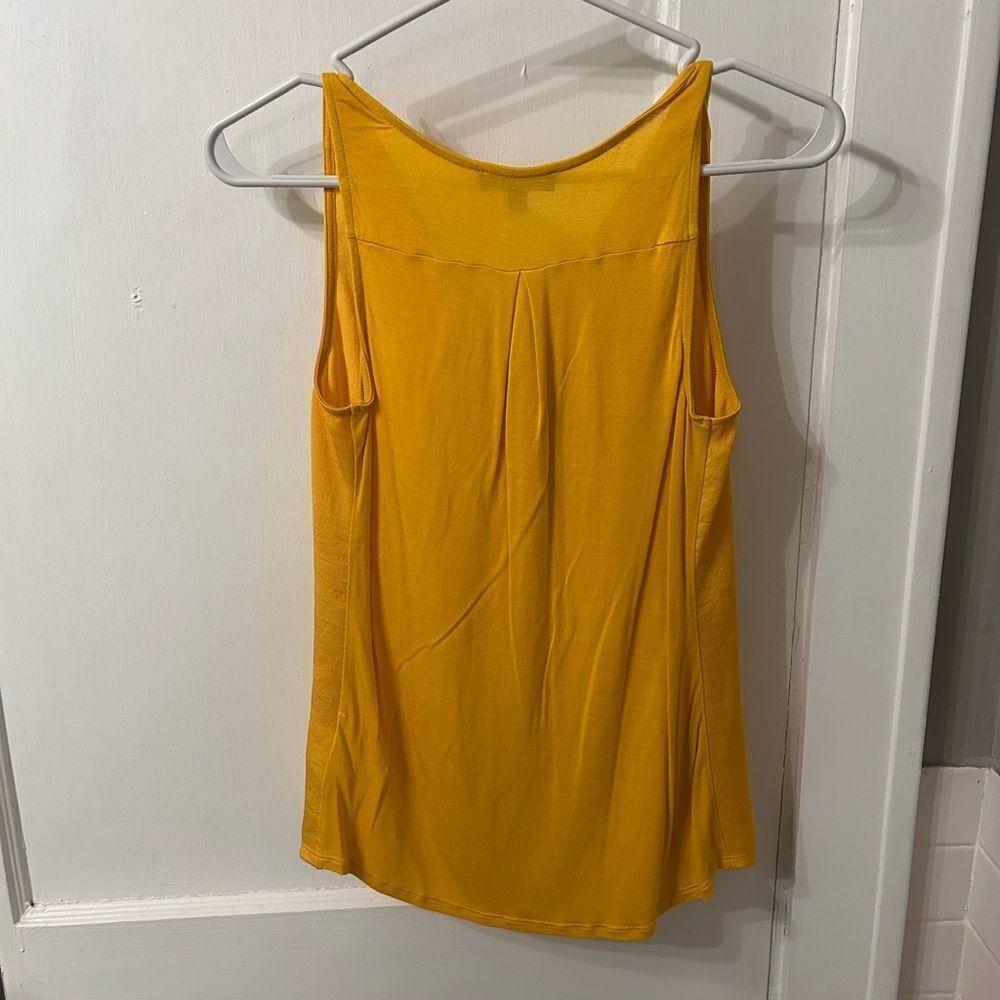 Express Mustard Button-Front Tank Top - Picture 3 of 3